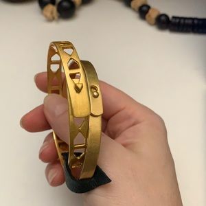 Madewell Gold Tone Geo Bracelets Double Set